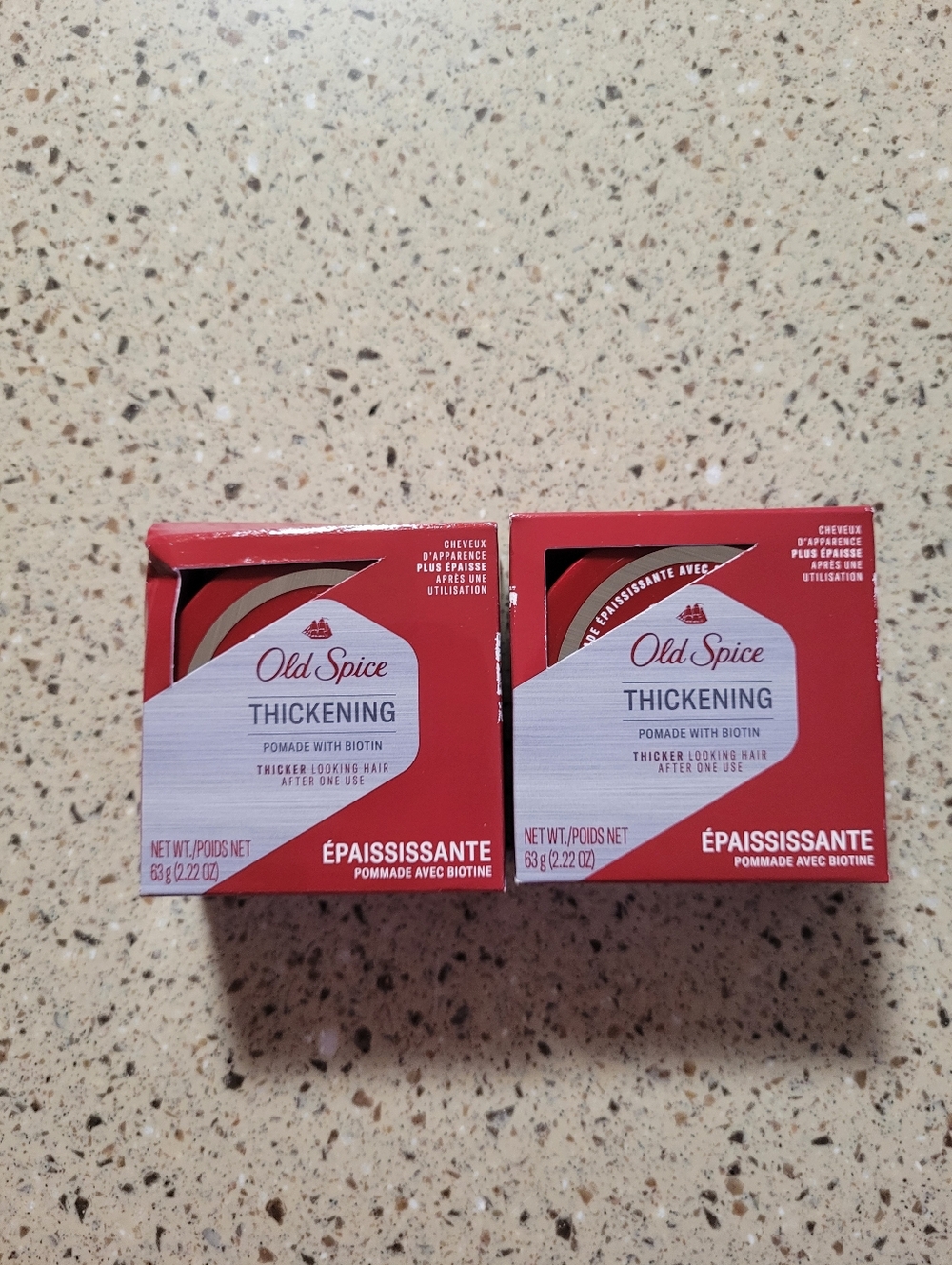 (2) Old Spice Thickening Pomade With Biotin 2.22 oz Each Thicker Looking Hair